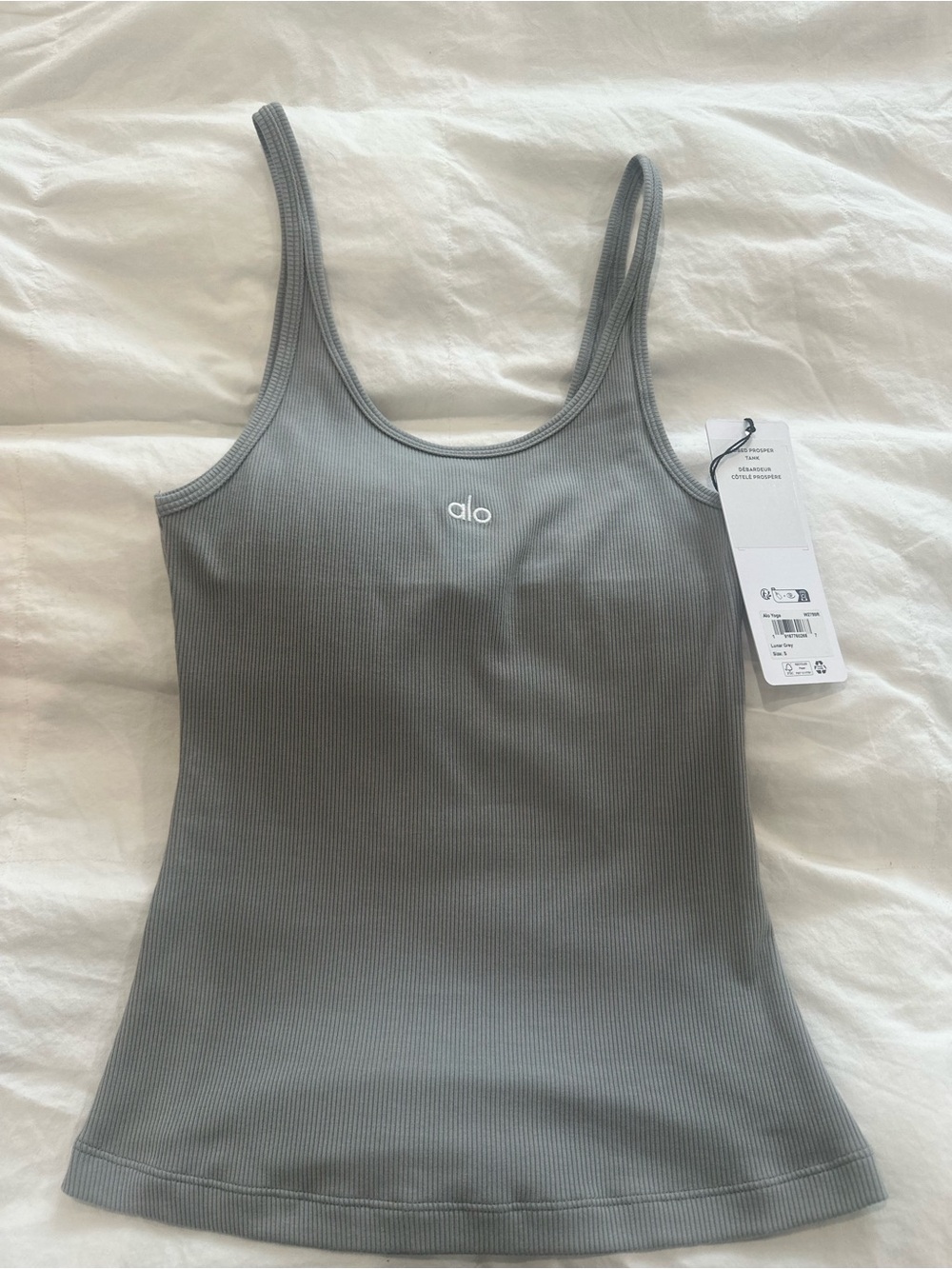 ALO Yoga Ribbed Tank Top in Gray